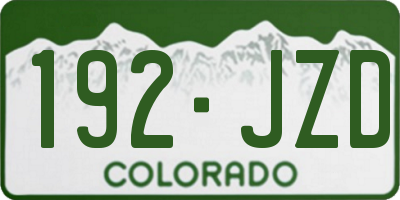 CO license plate 192JZD