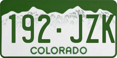 CO license plate 192JZK