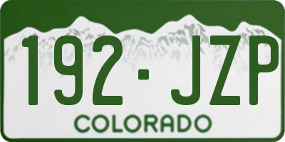 CO license plate 192JZP