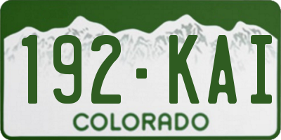 CO license plate 192KAI