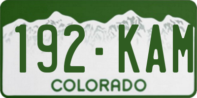 CO license plate 192KAM