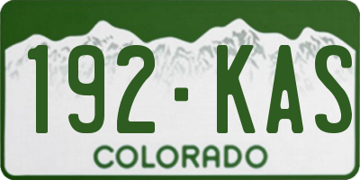 CO license plate 192KAS