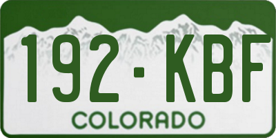 CO license plate 192KBF