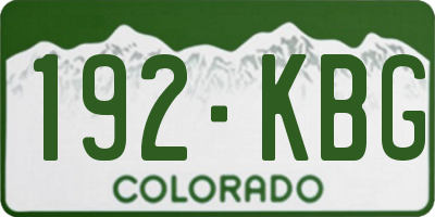 CO license plate 192KBG