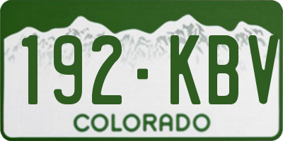 CO license plate 192KBV
