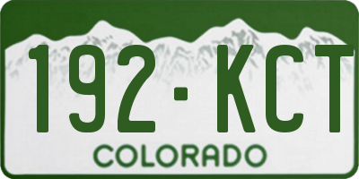 CO license plate 192KCT