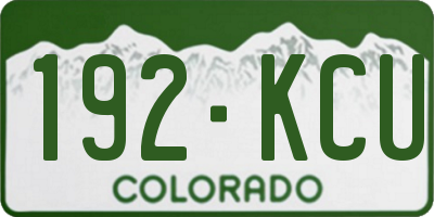 CO license plate 192KCU