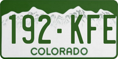CO license plate 192KFE