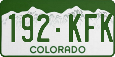 CO license plate 192KFK