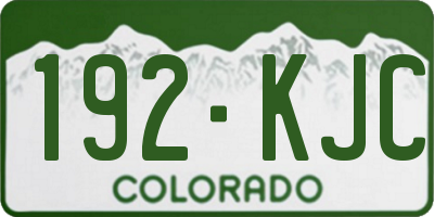 CO license plate 192KJC