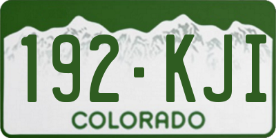 CO license plate 192KJI