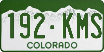 CO license plate 192KMS