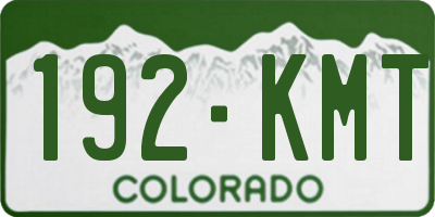 CO license plate 192KMT