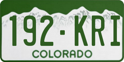 CO license plate 192KRI