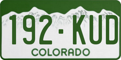 CO license plate 192KUD