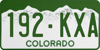 CO license plate 192KXA