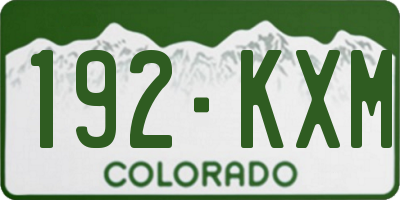 CO license plate 192KXM
