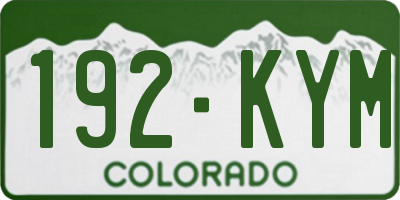 CO license plate 192KYM