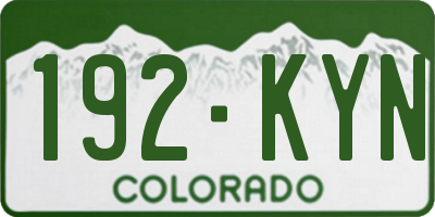 CO license plate 192KYN