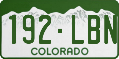 CO license plate 192LBN