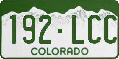 CO license plate 192LCC