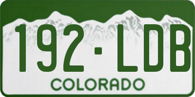 CO license plate 192LDB