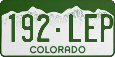 CO license plate 192LEP