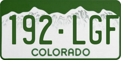 CO license plate 192LGF
