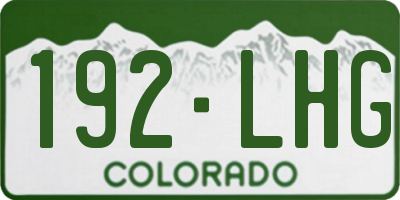 CO license plate 192LHG