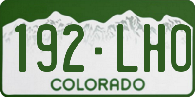CO license plate 192LHO