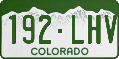 CO license plate 192LHV