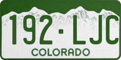 CO license plate 192LJC