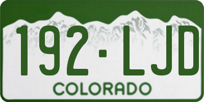 CO license plate 192LJD