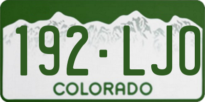 CO license plate 192LJO