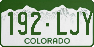 CO license plate 192LJY