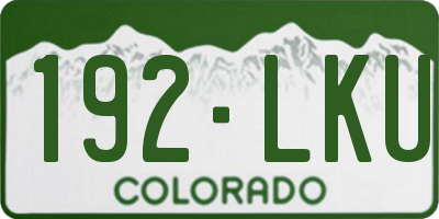 CO license plate 192LKU
