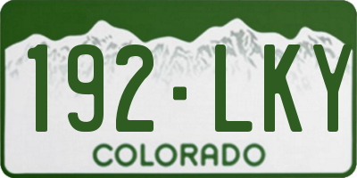 CO license plate 192LKY