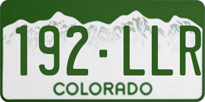 CO license plate 192LLR