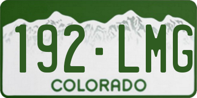 CO license plate 192LMG