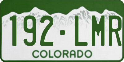 CO license plate 192LMR