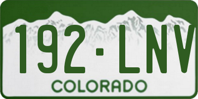 CO license plate 192LNV