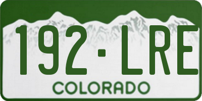 CO license plate 192LRE