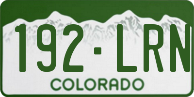 CO license plate 192LRN