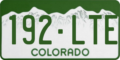 CO license plate 192LTE