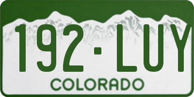 CO license plate 192LUY