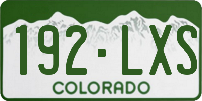 CO license plate 192LXS