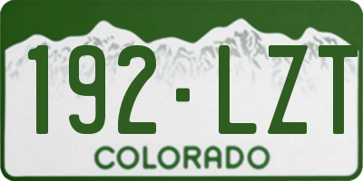 CO license plate 192LZT