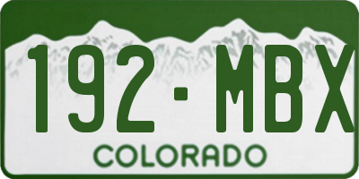 CO license plate 192MBX