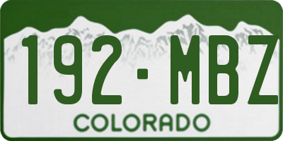 CO license plate 192MBZ