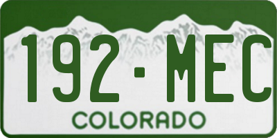 CO license plate 192MEC
